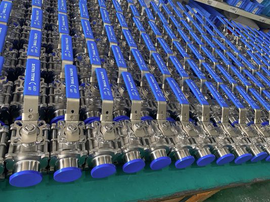 Giá tốt Two Way 3 PC HYGIENIC BALL VALVE Tri Clamp, 304 , FULLY ENCAPSULATED PTFE FILLER High MOUNT trực tuyến